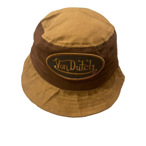 Von Dutch Embroidered Bucket Hat Brown Khaki Little Kids 21" Circumference NWOT - Picture 6 of 11